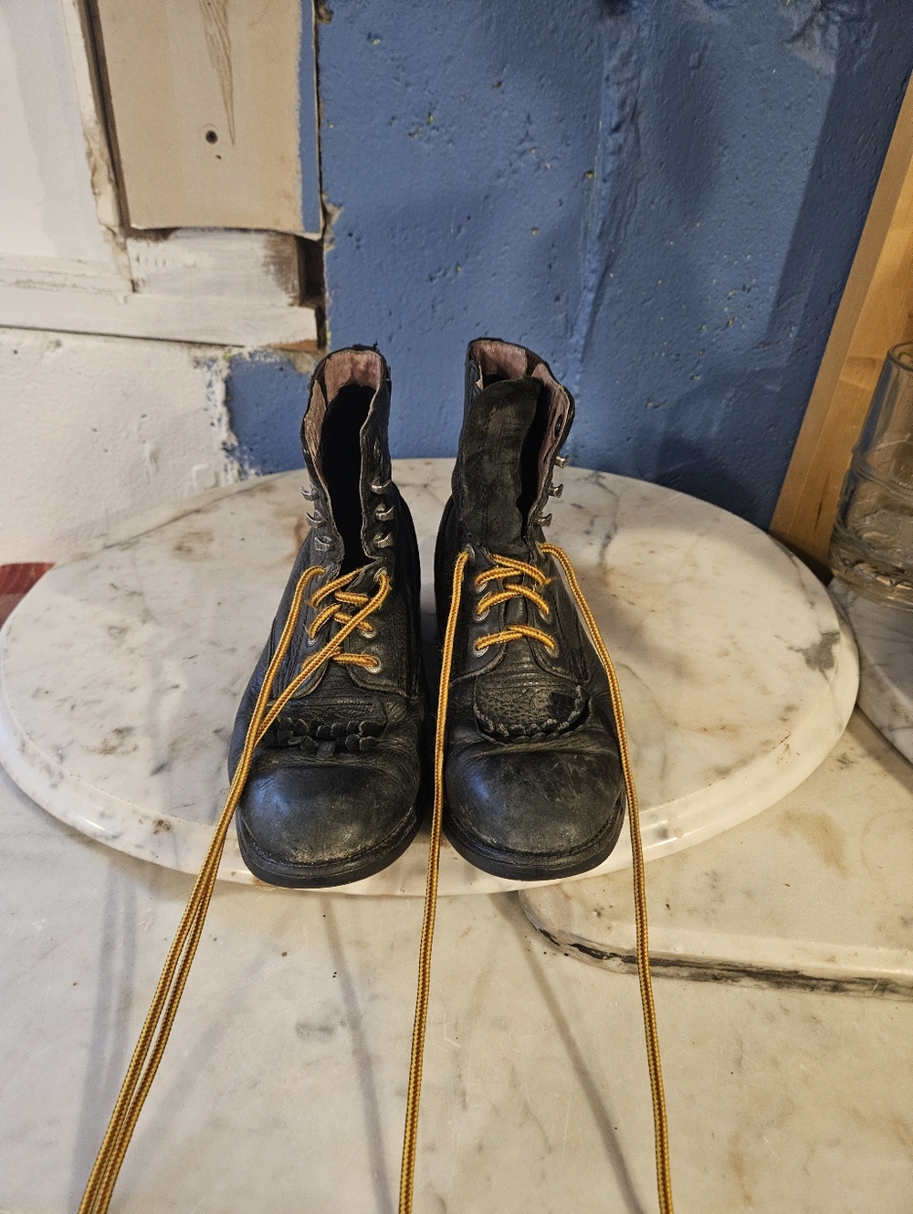 Ariat Boots Women 6 C Black Leather Lace Up Kiltie Paddock